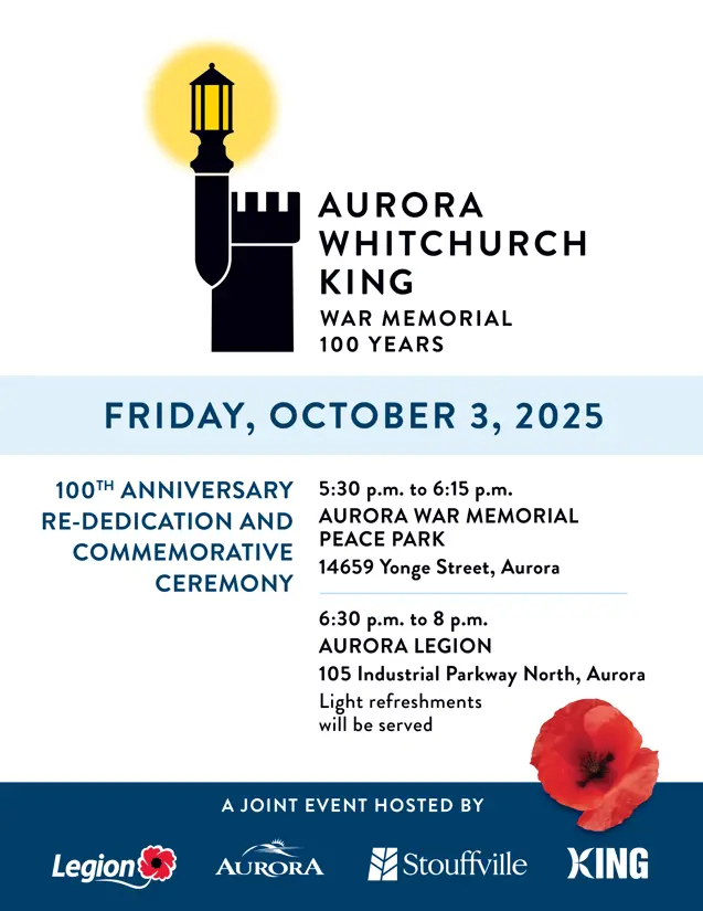 Save the date poster, showing save the date message for Oct 3 2025, 6:30 pm at Aurora Legion