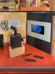 "Historical artifacts in a display case"